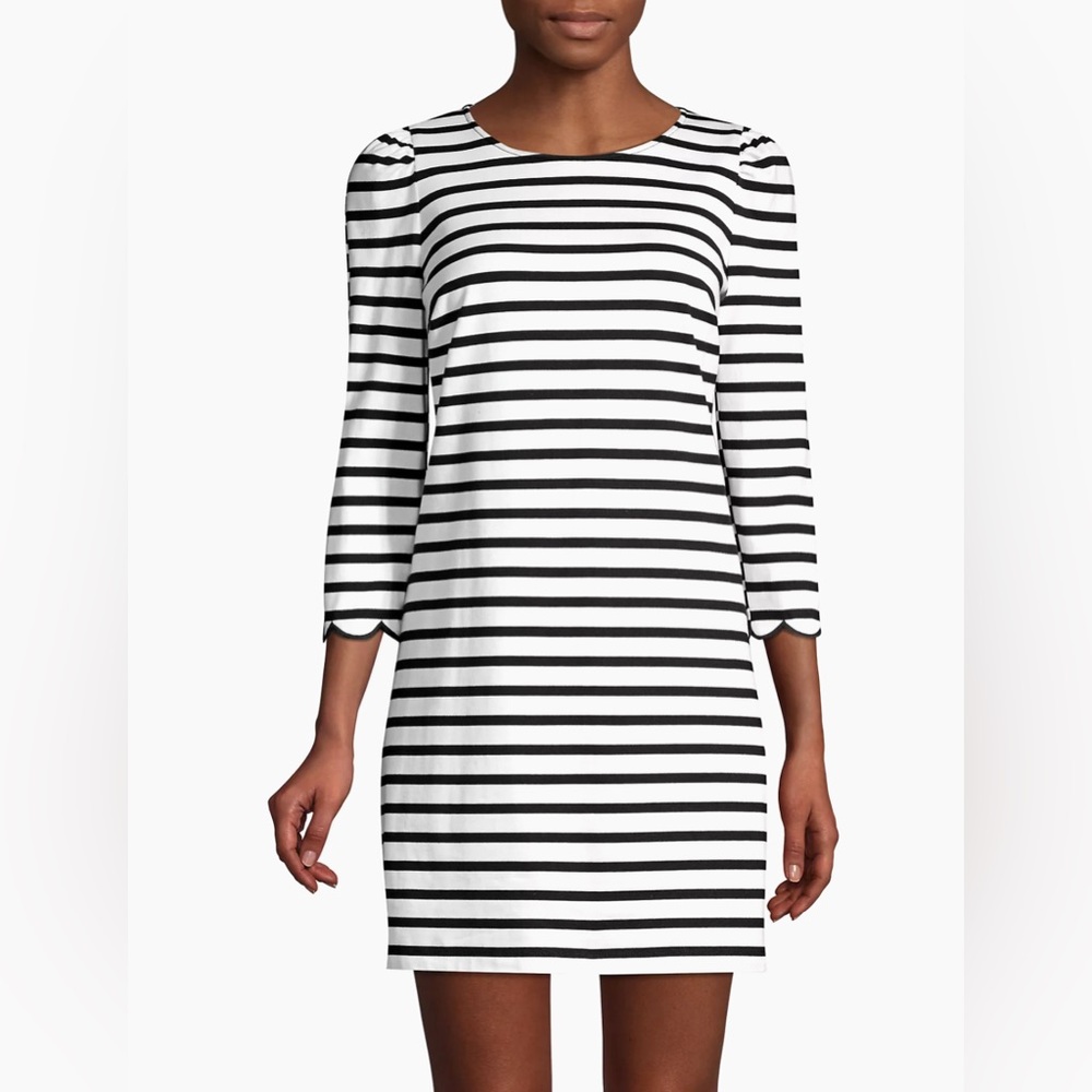 Kate Spade New York Sailing Striped Scalloped Dress Size S